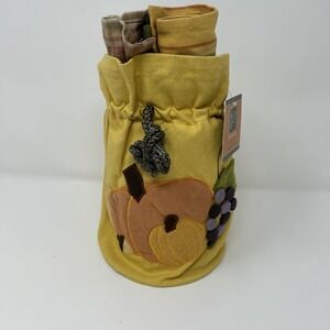 NWT Harvest Set Of 3 Hostess Towels In Canvas Fall Themed Bag